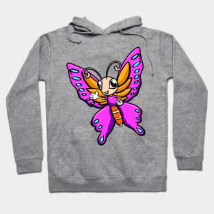 Cute Anthropomorphic Human-like Cartoon Character Butterfly in Clothes Hoodie
